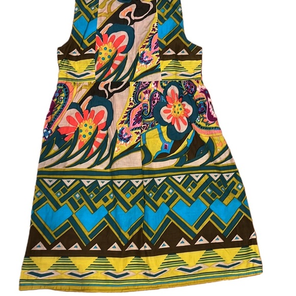 Womens Tropical Floral 100% Cotton Mid-Length Dress Size Large - Picture 2 of 2